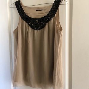 Elite Tahari embellished silk tank top